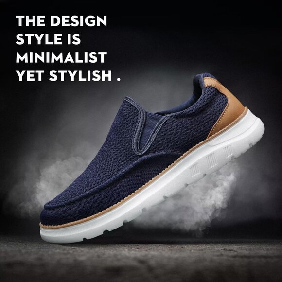 ?Men Closed Toe Loafers Dark Blue Sneakers Pull-On Walking Comfort Casual Shoes main image 7